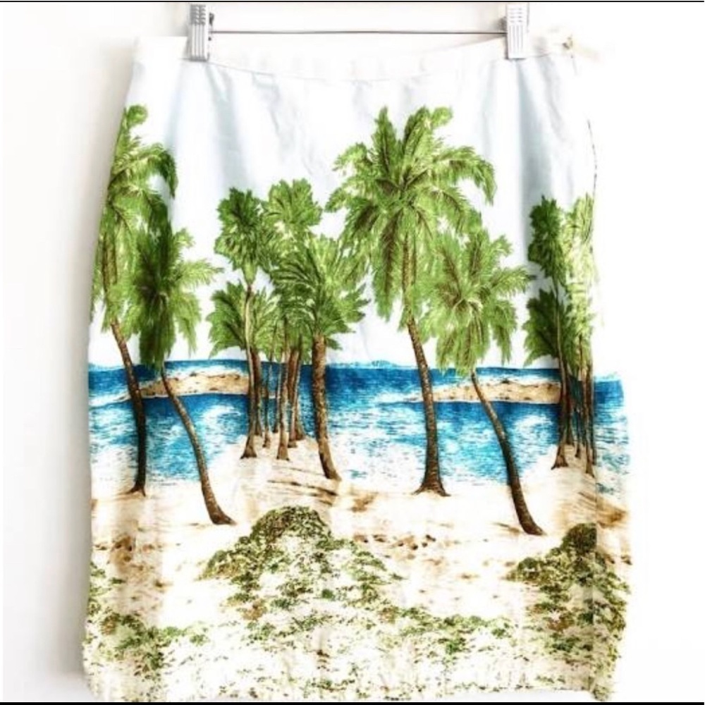 Liz Claiborne for Lizwear Jeans Tropical Skirt Lg